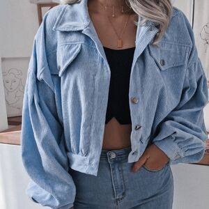 Quinn Lantern Cord Jacket - Ash Blue